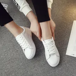 2017 Весна и лето модели белые туфли модные кожаные женские прогулочные туфли летние тонкие прогулочные туфли B4H1-B4H4