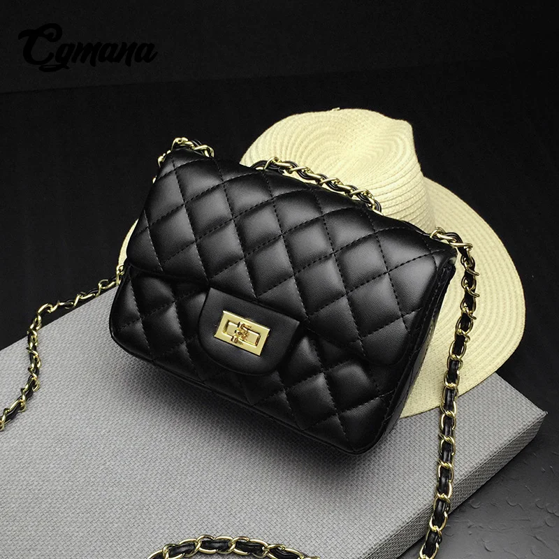 CGmana кожа стеганая сумка Для женщин 2018 Crossbody сумки на плечо Lady дизайнерский бренд