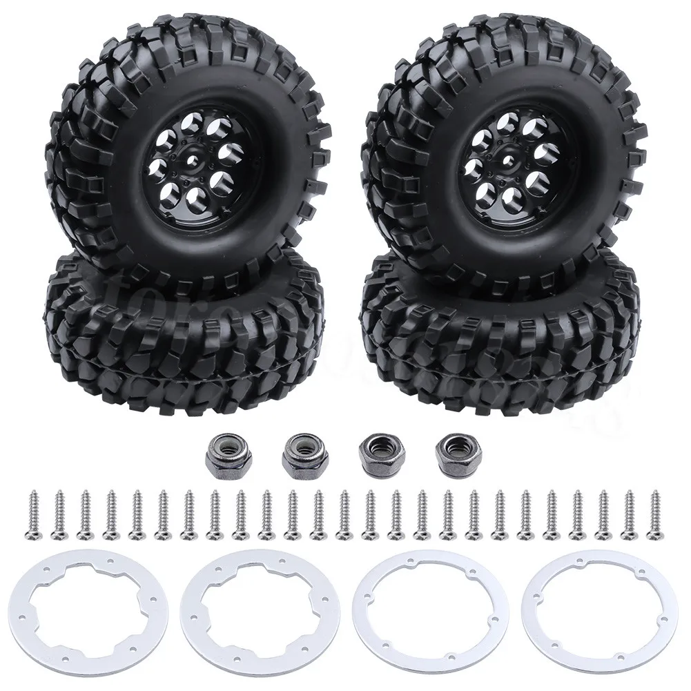 4 шт. Резина 1 9 &quotBeadlocks колеса и шины 96 мм для Радиоуправляемая модель axial SCX10 RC4wd