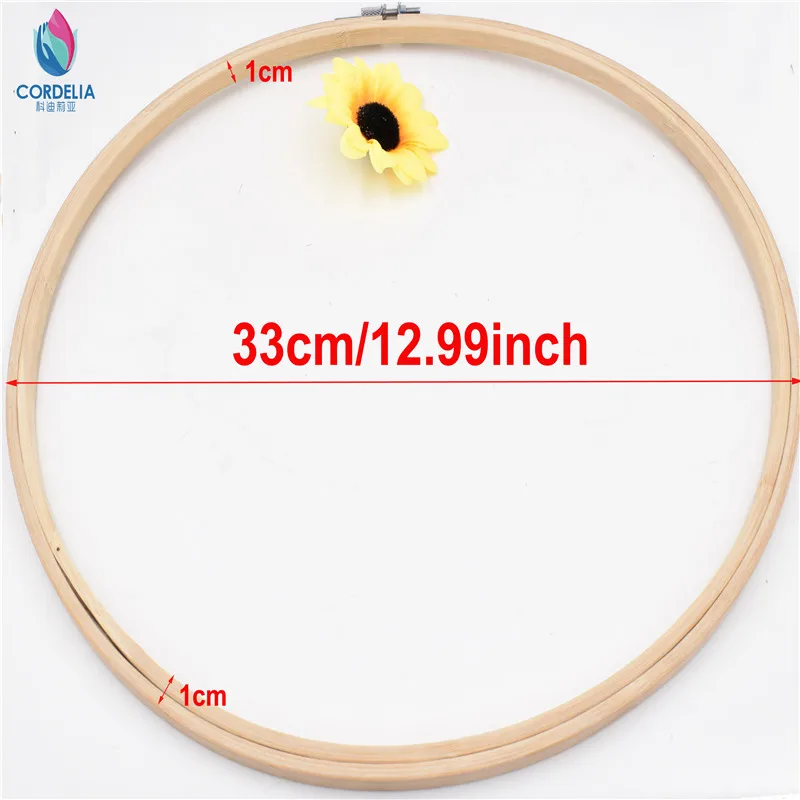 

2016 best selling 5 pics 33cm circular hoop bamboo embroidery frame as home patchwork tool accessories photo frame dream catcher