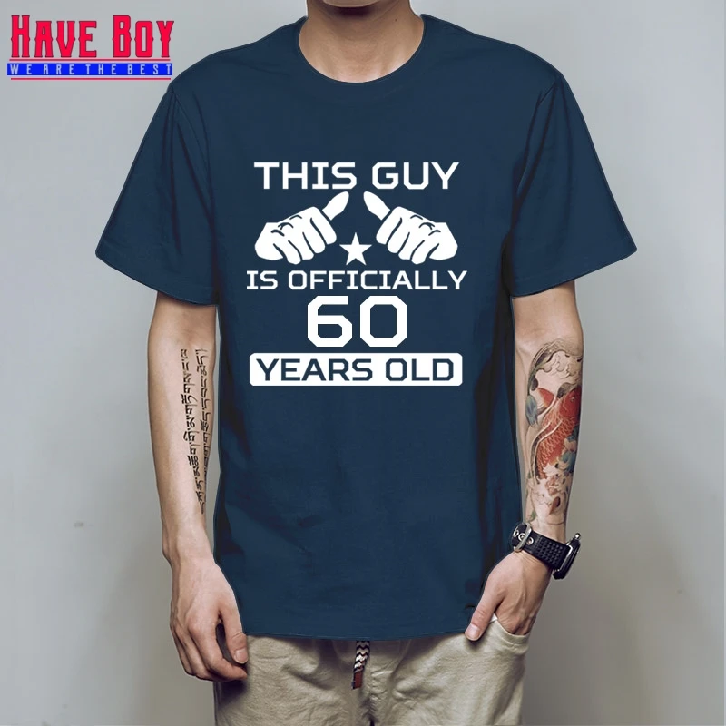 Футболка с надписью HAVE BOY Age Bday для мальчиков 60 лет мужская рубашка на день
