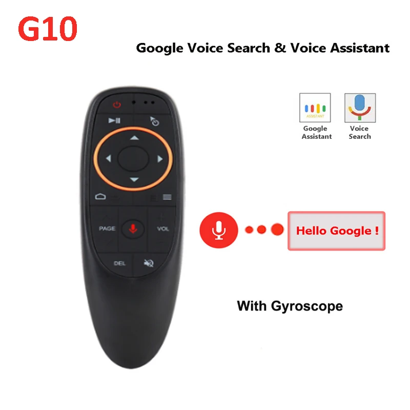 

G10 Voice Remote Control 2.4G Wireless Air Mouse Microphone Gyroscope IR Learning For Android Tv Box Beelink King X96 Mini