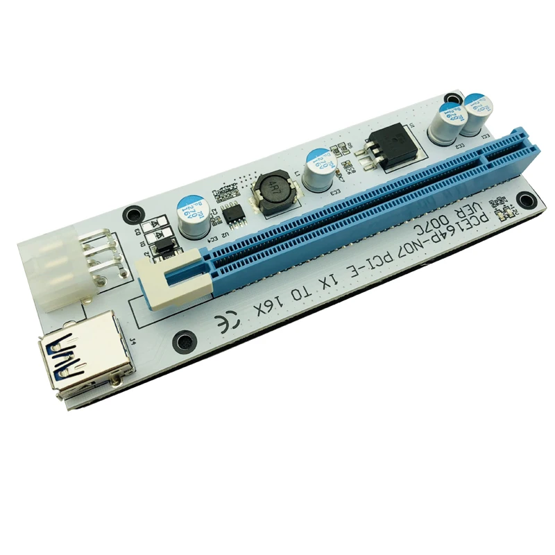 100 шт. оптовая продажа 007C USB 3.0 PCI E Экспресс 1x до 16x Райзер адаптер карта SATA 15pin к 6pin