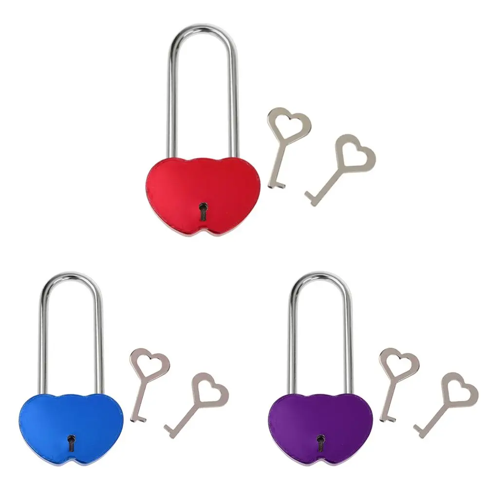 New Hot Romantic One Pad lock with Two Keys Lock Heart Love locks Couple Locks Wedding Anniversary Valentines Day Gift