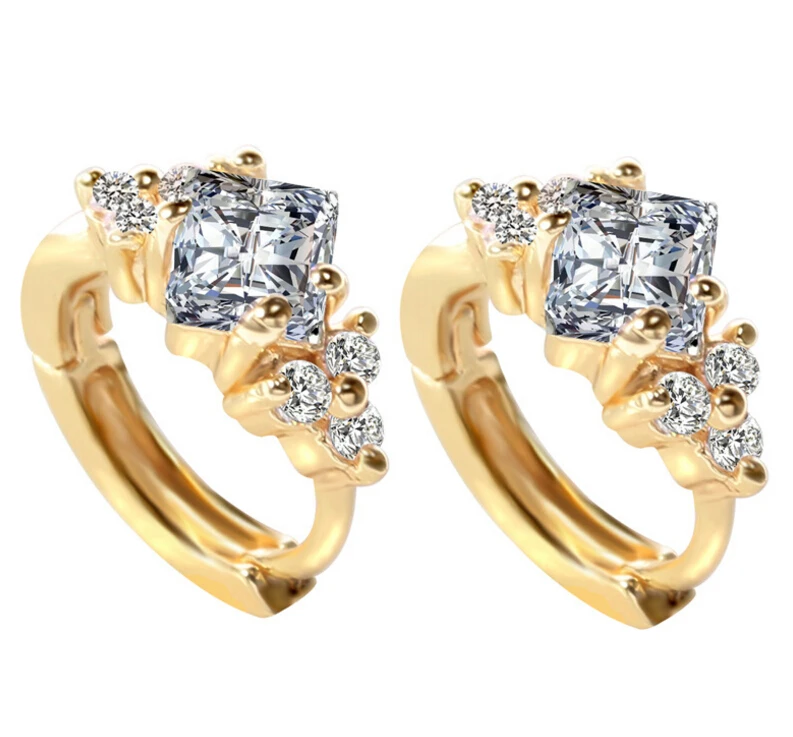 Anenjery роскошные золотые серебряные цветные циркониевые серьги для женщин аксессуары Свадебные ювелирные изделия brinco T-E30