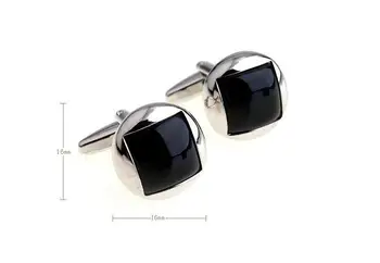 

10pairs/lot Classic Round Black Onyx Cufflinks Black Glass Opal Inlaid Cuff Links Business/Wedding Gift Men's Jewerly