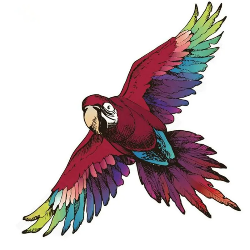 

Large red parrot PVC Patch deal with it Clothes Heat Transfer Printing T shirt Women iron on patches for clothing girl Stickers