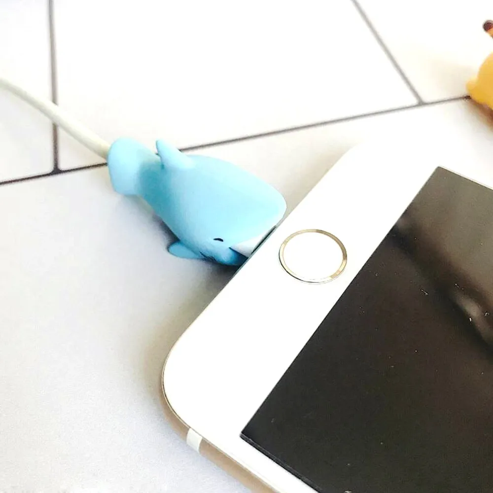Симпатичные животные укуса кабель протектор сумка зажим для iPhone кабельный