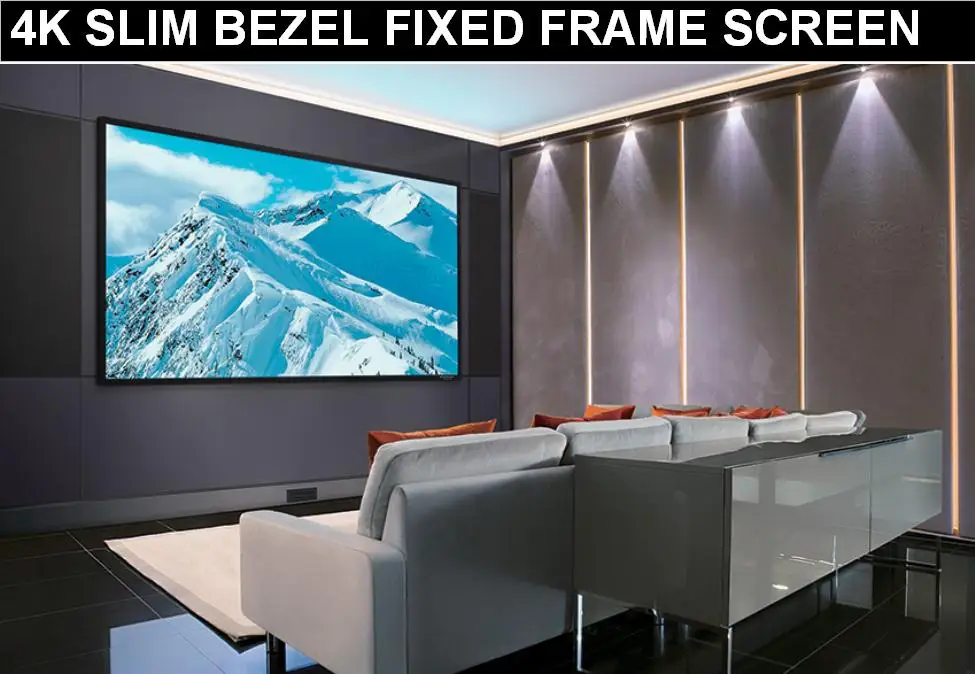 F2UCW тонкий Bezel2.35: 1Ultrawide 4K Ultra HD готовый тонкий Безель фиксированная рамка проектор фильм экран с белым материалом