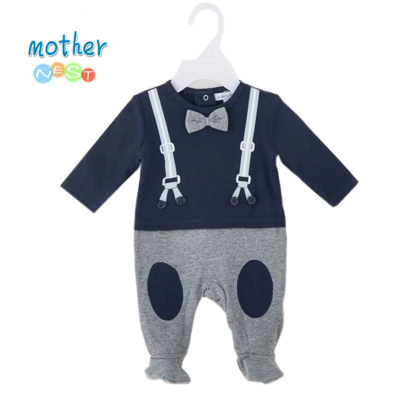 Baby Boy Romper Newborn Gentleman Styles Baby Rompers 2018 Infant Baby Clothes Long Sleeve Newborn Jumpsuits Baby Pajamas