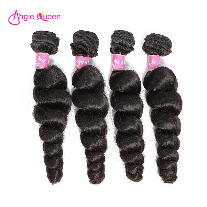 

Angie Queen Loose Wave 8'-26' Peruvian Hair Remy Hair Weaves Remy Hair Bundles Natural Color 100% Human Hair Bundles 8'-26' L