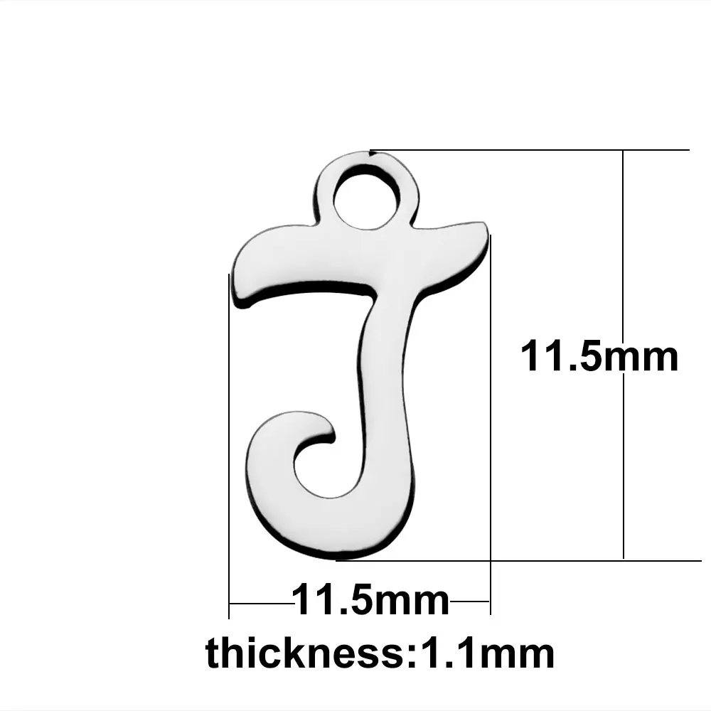 Fnixtar зеркальная полировка, никогда не выцветает, нержавеющая сталь, A-Z, инициалы, алфавит, очаровательные буквы, подвески для DIY изготовления, 26 шт./лот
