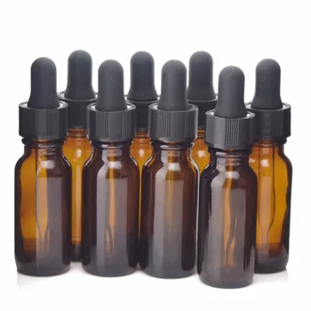 

8pcs 1/2 Oz 15ml Empty Amber Glass E Cigarette Liquid Bottle with glass eye dropper for essential oils aromatherapy lab chemical