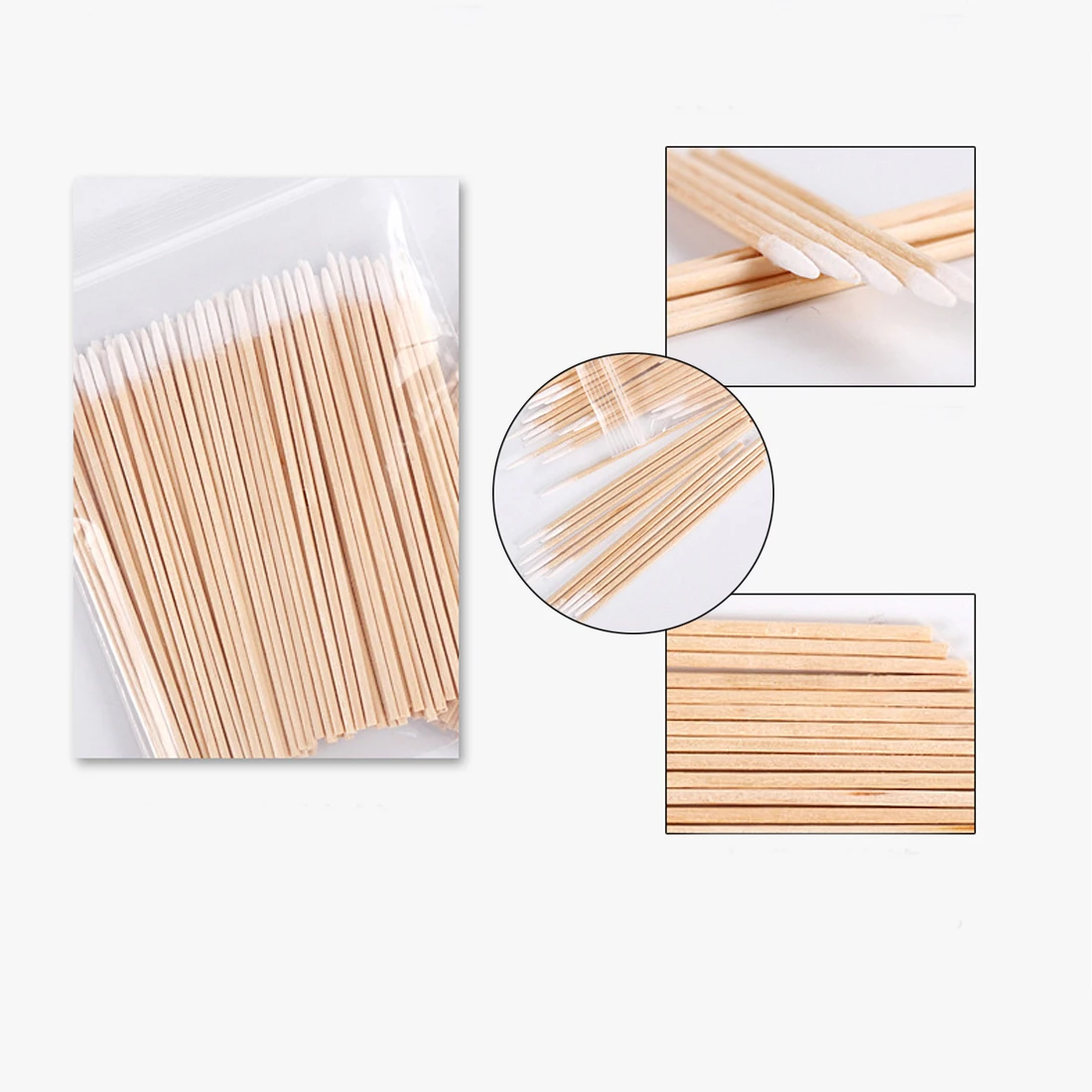 

Top Sale 100pcs 7cm Wood Cotton Swab Cosmetics Permanent Makeup Health Medical Ear Jewelry Clean Sticks Buds Tip
