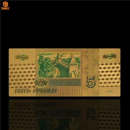 Товары с высокой продажей, российские золотые банкноты, 1000 рубля в 24k позолоченные деньги, счет, коллекция, стоимость - Цвет: 5 Ruble