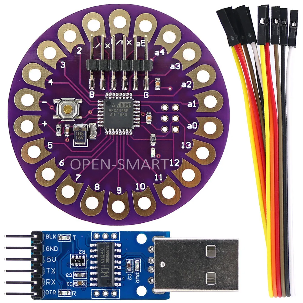 Lilypad ATmega328P носимых развитию + CH340G USB к ttl программист модуль для Arduino