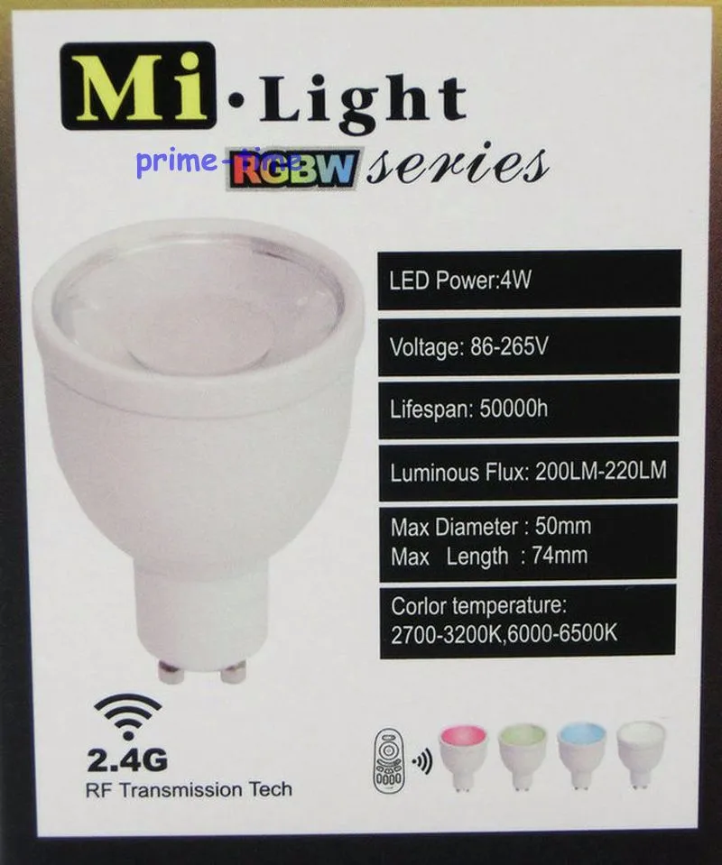 4 шт. Mi. свет 4 Вт GU10 RGBW или RGBWW светодиодный SpotLight лампы Wi-Fi Совместимые AC85-265V + 4-Zone 2,4 г RF Беспроводной Сенсорный пульт