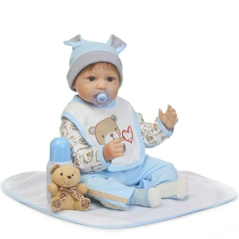 

55cm/22'' Realistic Reborn Toddler Dolls Handmade Lifelike Baby Silicone Vinyl Boy Sleeping Toy Collection