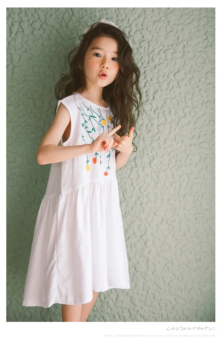 2017 Summer Princess Dress for Teenagers Junior Girls Cotton Embroidery Floral Little Girls Dresses 4 5 6 7 8 9 10 11 12 13 14  years old little big teenage girls summer dress for kids girls  (5)