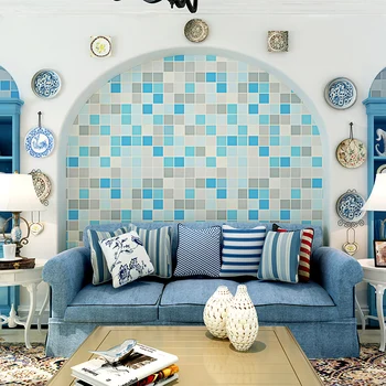 

PAYSOTA Modern Imitation Ceramic Tile Mosaic Wallpaper Living Room Bedroom Aisle TV Setting Wall Paper Roll