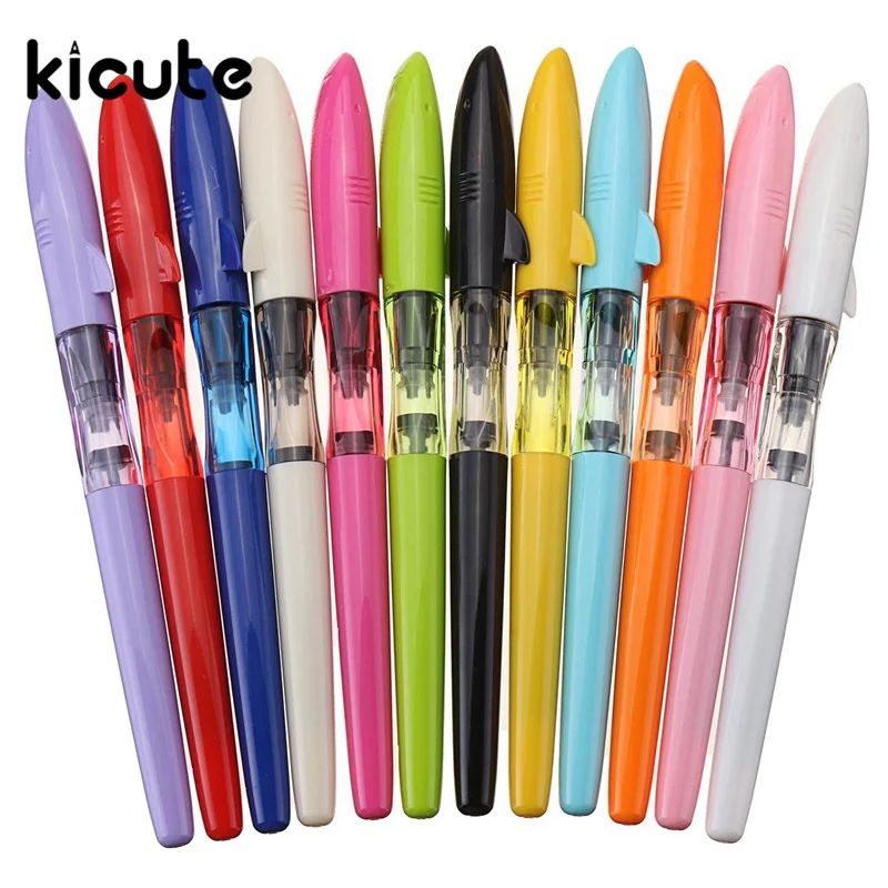 12 шт./кор. Jinhao Акула серии 0.38 мм 0.5 мм авторучка Карамельный цвет Kawaii Акула Обложка студенческая практика чернилами с коробка