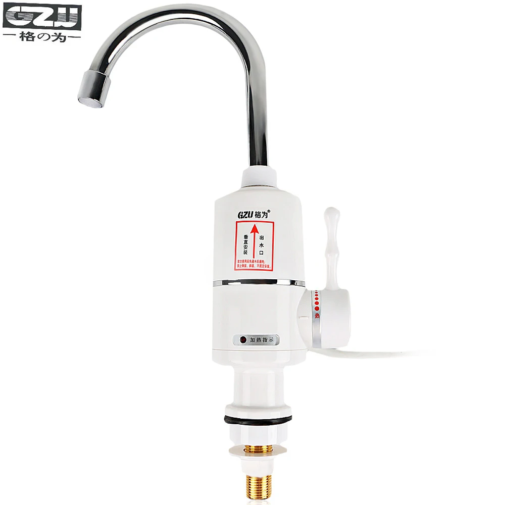 

GZU High Quality Tankless Instant Electric Hot Water Heater Faucet Kitchen Heating Tap 3000W EU Plug Water Faucet For Home