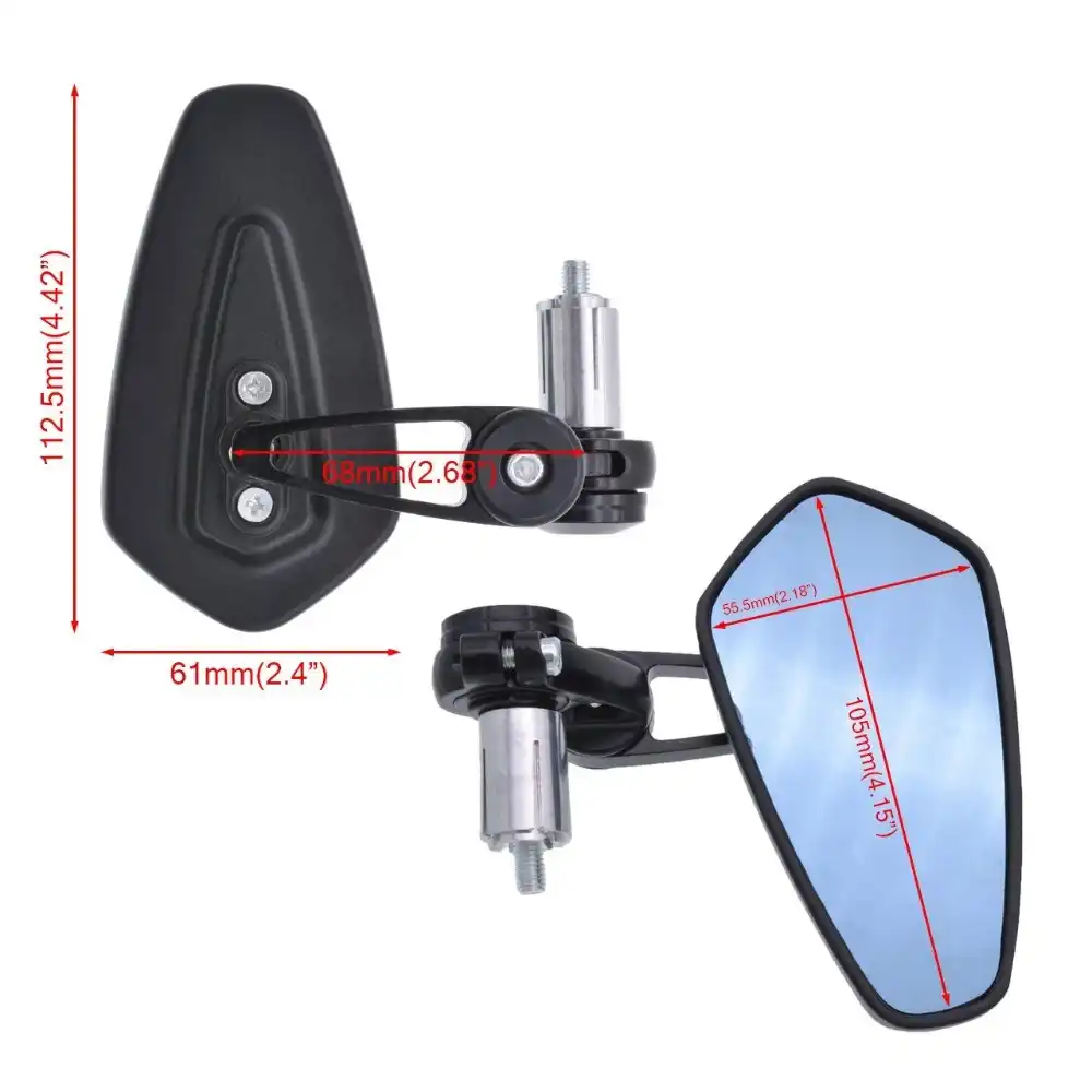 Color : Black Motorbike Mirror For Motorcycle Accessories Z800 Z750 Z1000 Z650 Z900 Z300 1pair Handel Bar Ends Motorcycle Mirror Handlebar Ends Rear Mirrors Side Mirrors