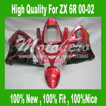 

MTHZX 6R 00 02 fairings For KAWASAKI Ninja ZX 6R 2000 2002 ZX-6R 2000-2002 ZX6R 00 02 ZX 6R 00 01 02 red black Fairing kits #S5H