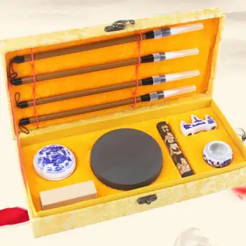 

Chinese Traditional Calligraphy Set for beginners Scholar's Four Jewels Regular Script Calligraphy Writing Brushes pen Set