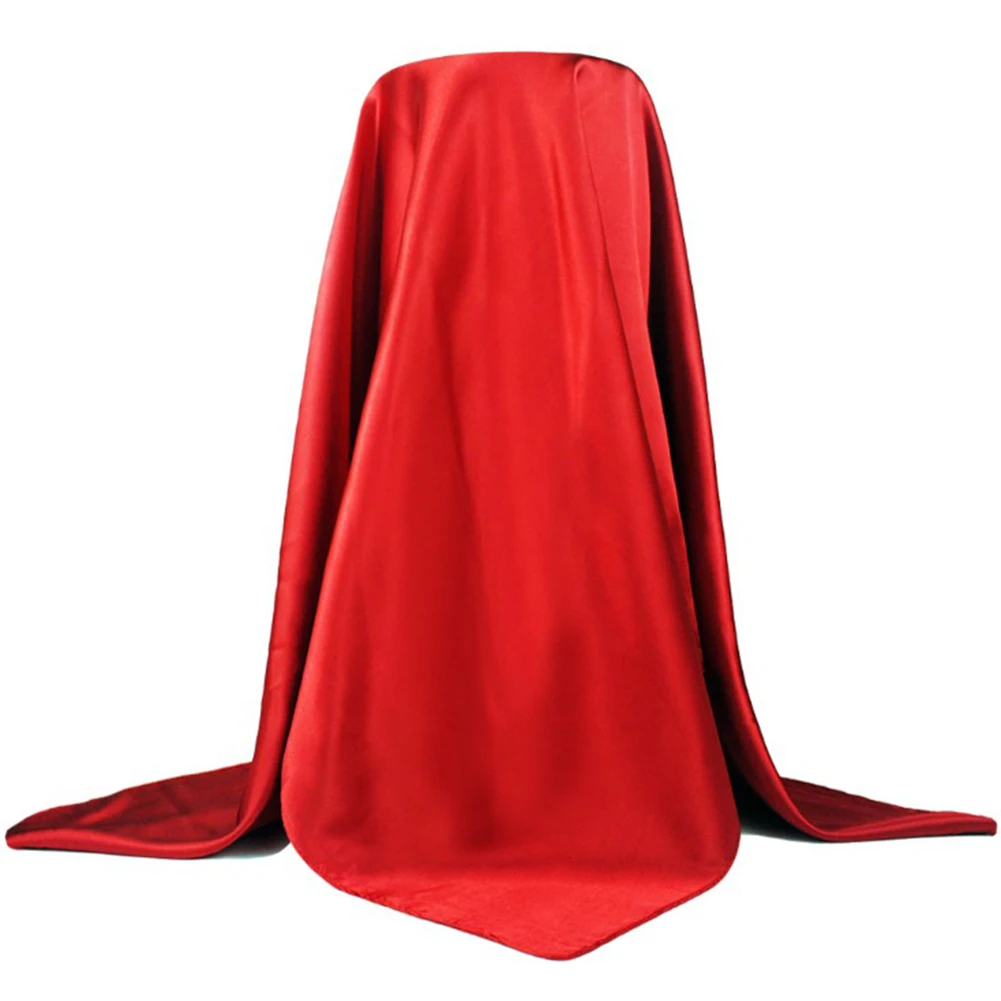 Черный женский квадратный шелковый шарф Обертывания Осень Зима Sjaal Роскошные Большие атласные шарфы мусульманский головной платок 90*90 см - Цвет: Красный