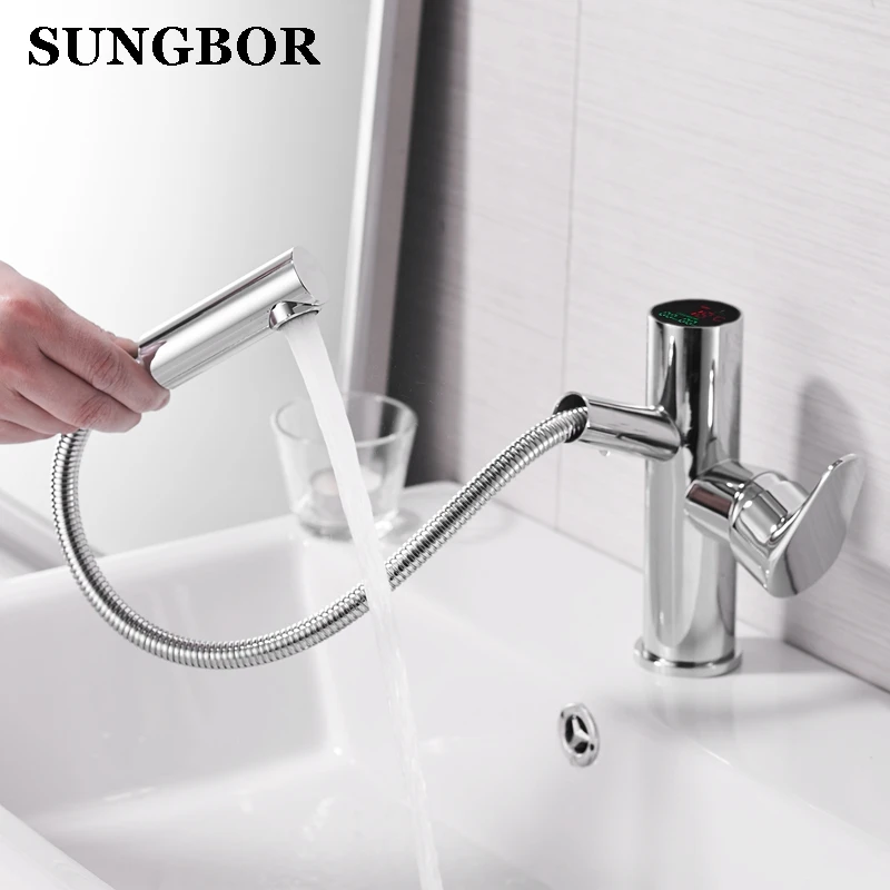 Water Mixer Basin Sink Faucet Basin Mixer Tap Brass Taps Bathroom Chrome Faucet Pull Out Modern Bathroom Faucet Hot Cold Water Water Mixer Basin Sink Faucet Basin Mixer Tap Brass Taps Bathroom Chrome Faucet Pull Out Modern Bathroom Faucet Hot Cold Water