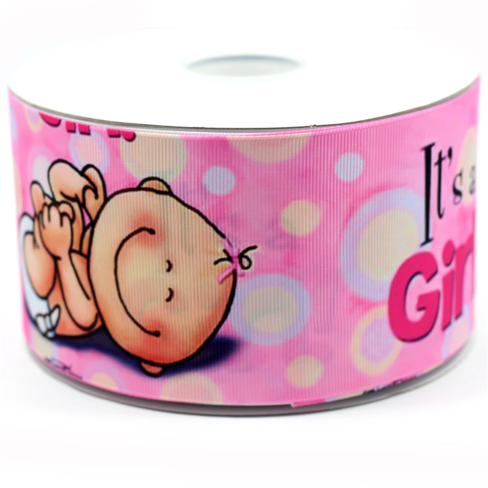 Buy Baby Ribbon 3" 75mm It's a Girl Printed Grosgrain
