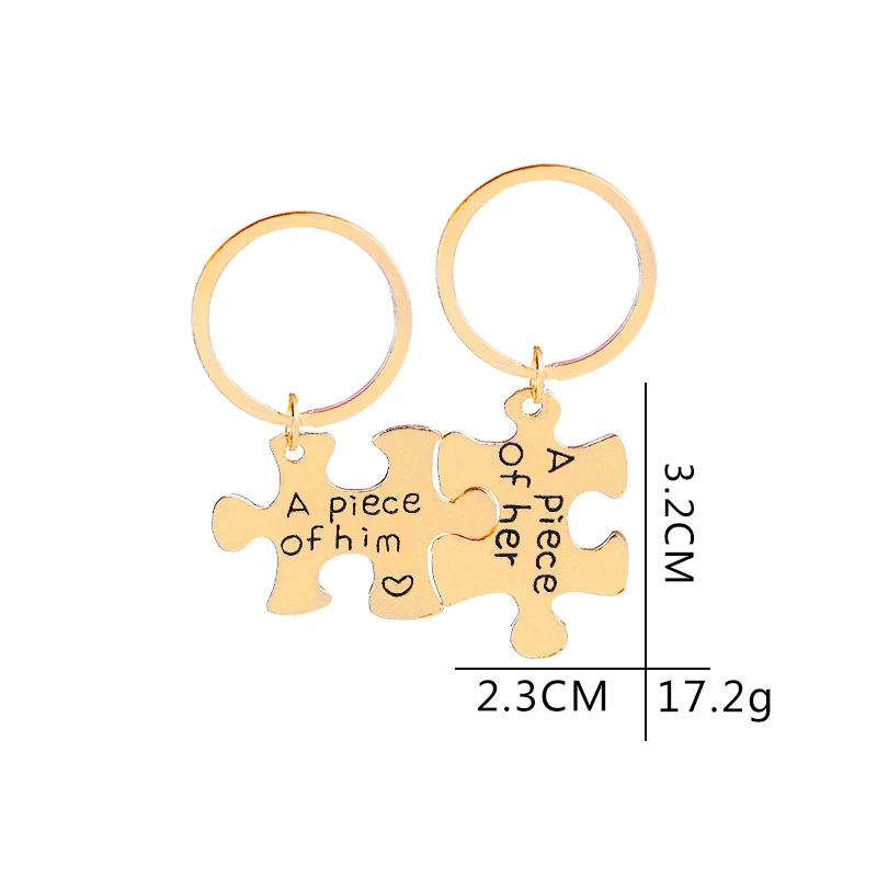Ручная штампованная Личная цепочка для ключей 'кусок его и Her' Брелки для пар головоломка кусок брелок юбилей подарочный набор из двух
