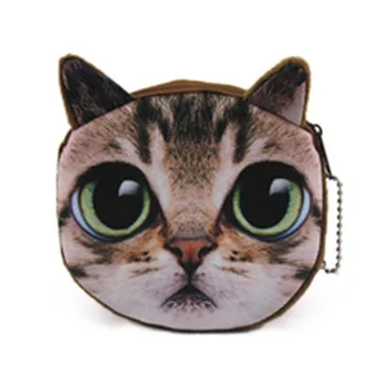 

3D Flash Gaze Cat Animal Prints Mini Children Coin Bags Women Storage Pouch Cute Cat Dog Wallets Kids Coin Purses For Gifts