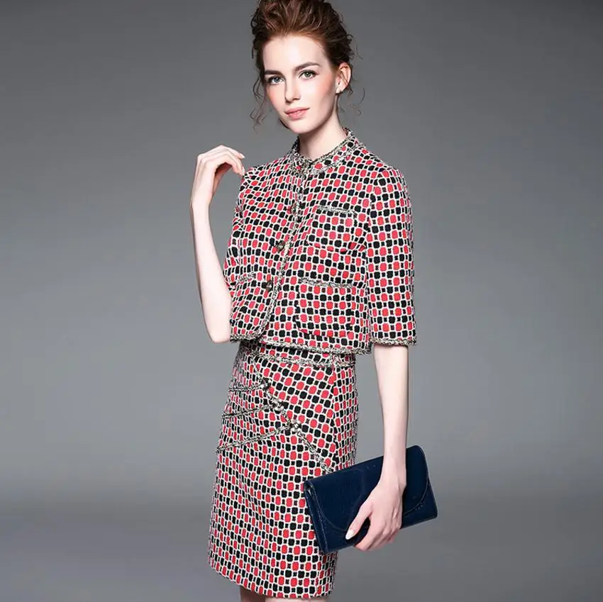 Plaid Cuadros Era Las Dropship Pequeños 2018 Slim De Primavera Mujeres Moda Llegada Nueva A La Red Falda Tops Wj1706 Trajes Delgada Lana Traje Chaqueta xXp8wX6Uq