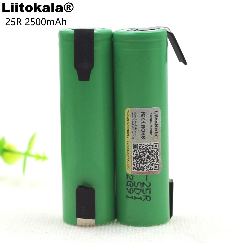 2 шт. Liitokala оригинальный INR18650-25R 20A разрядка 2500 mAh батареи для электронных сигарет