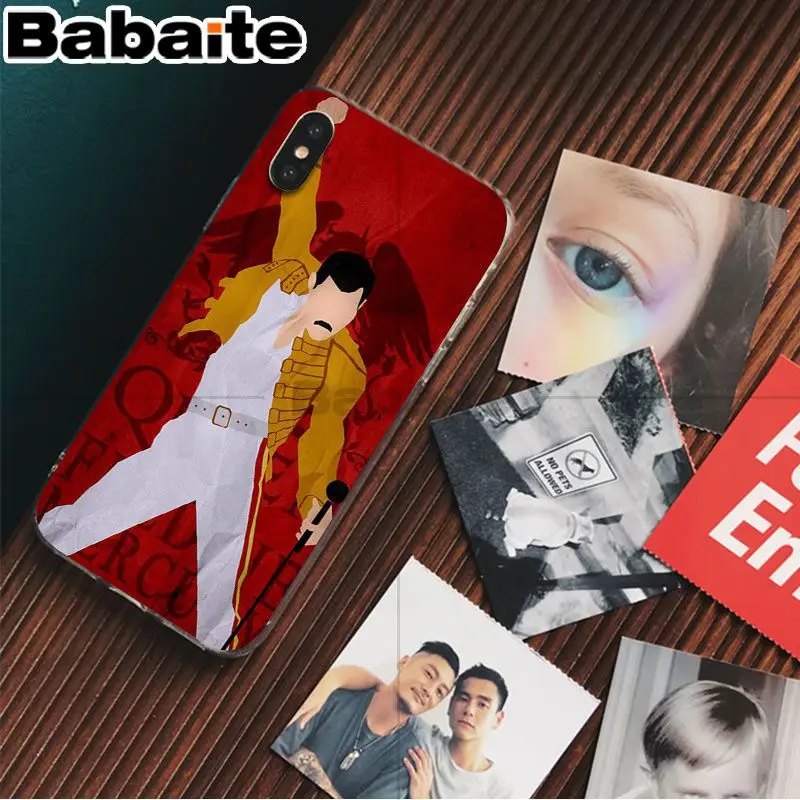 Babaite Фредди Меркури Queen band роскошный качественный чехол для телефона для iPhone 8 7 6 6S Plus X XS max 10 5 5S SE XR Coque Shell