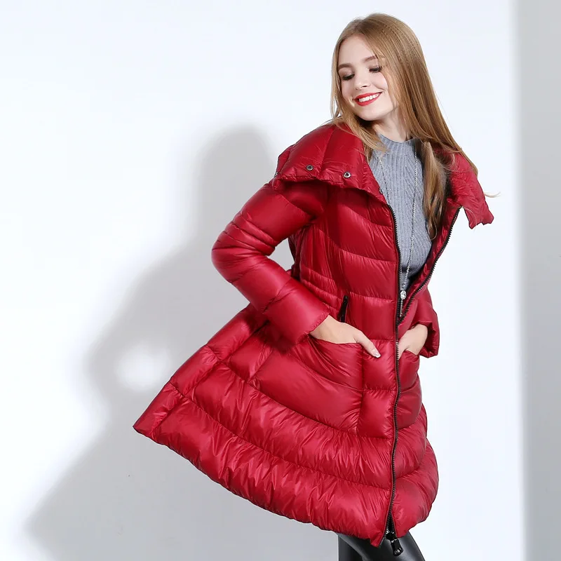 2016 Женщин Ультра Легкий Вес Бренда Новая Весна Осень Зима 80% Белая Утка Пуховик