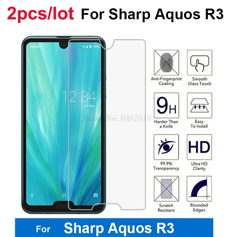 2 Pcs Tempered Glass Untuk Sharp Aquos R3 Shv44 Pelindung Layar 9 H Pelindung Ponsel Film Depan Untuk Sharp Aquos R3 Case Penutup Kaca Telepon Silikon Lapisan Anti Gores Aliexpress