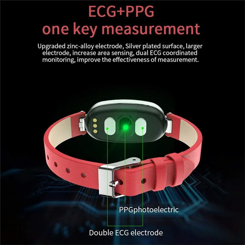 B79 Female Smart Bracelet Fitness Tracker PPG ECG Sleep Monitoring Call Reminder Color Screen Sports Health Waterproof 50JUN190