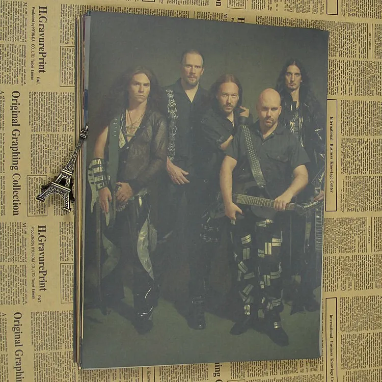 Hammerfall Thor's hammer rock band retro kraft paperin Wall Stickers