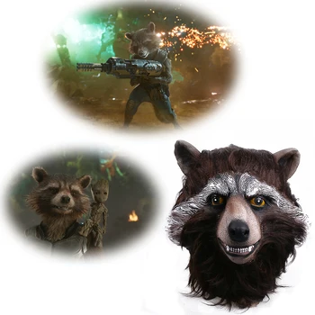 

Guardians of the Galaxy 2 Rocket Raccoon Mask Marvel Movie Superhero Groot Peter Quill Helmet Cosplay Mask Halloween Party Prop