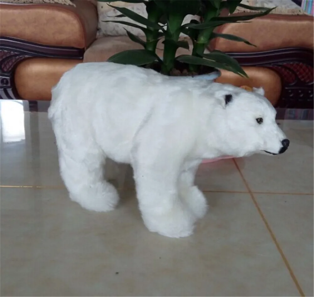 Fancytrader Big Cute Simulation Polar Bear Toys Handicraft Lovely Realistic White Polar Bear Doll Gift Decoration 31x18cm2