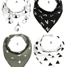 Бандана нагрудники для | унисекс слюни нагрудники | органический хлопок ins конструкции 4 шт./компл./Типи/английский письмо /треугольник/Крест прин