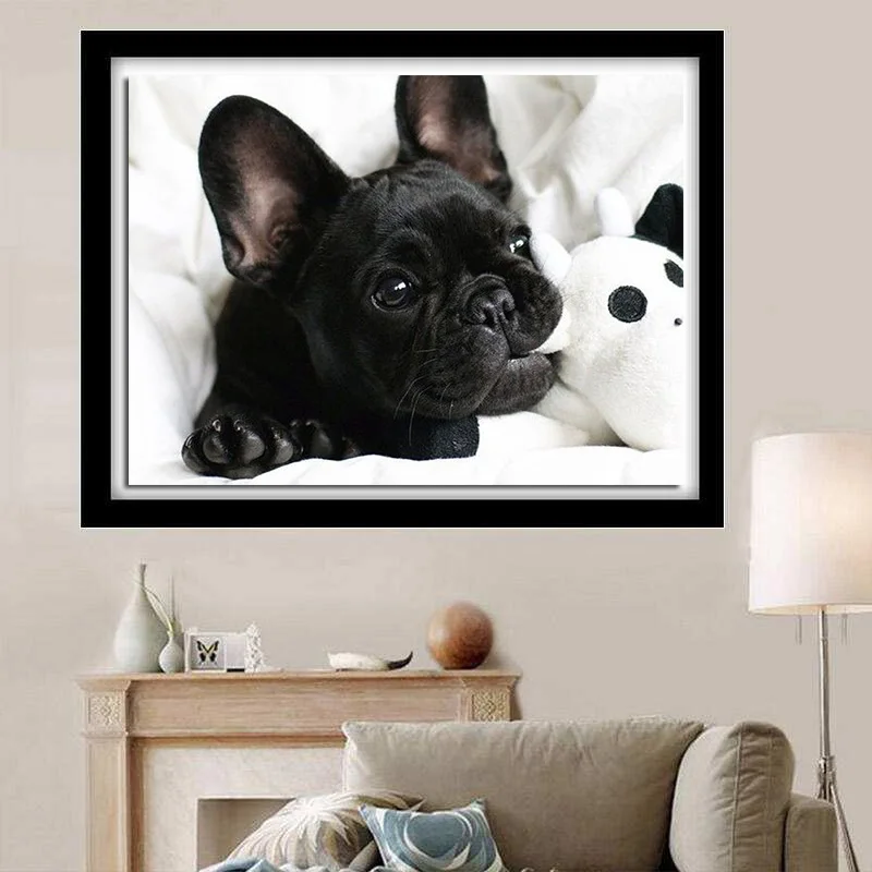 DIY 5d diamond painting black French bulldog full dog 5d diamond