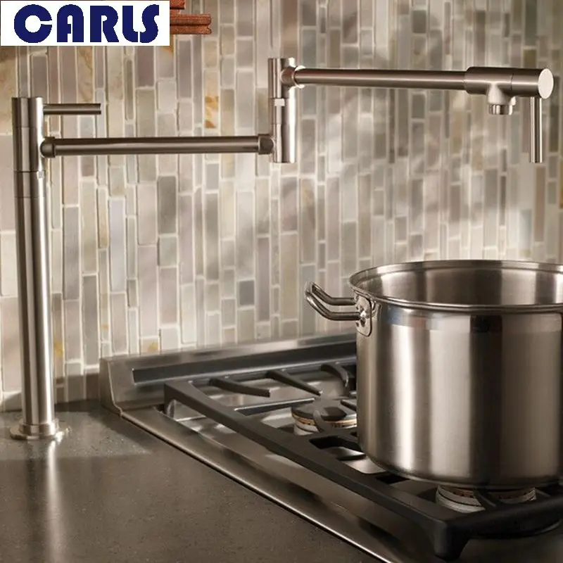 CARLS 360 degrees rotatable brass kitchen sink folding water tap water tap Brush Nickel basin water faucet F018 CARLS 360 degrees rotatable brass kitchen sink folding water tap water tap Brush Nickel basin water faucet F018