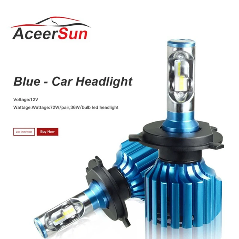 Aceersun автомобилей головной светильник H7 светодиодный H4 H8 H11 H1 H15 HB3 9005 9006 HB4 72W фары