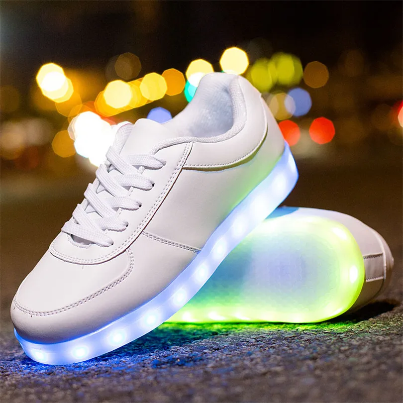 

Women LED Light Shoes Men Light Up Casual Shoes Led Glow Basket Femme USB Rechargeable LED Luminous Shoes for Adults 35-44