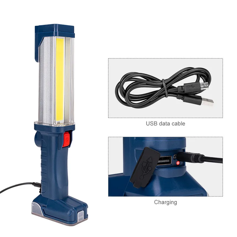 USB COB Work Light LED Magnetic Torch Led Light Car Garage Mechanic Home Led Flashlight Rechargeable Torch Lamp Zaklamp 40JUN103