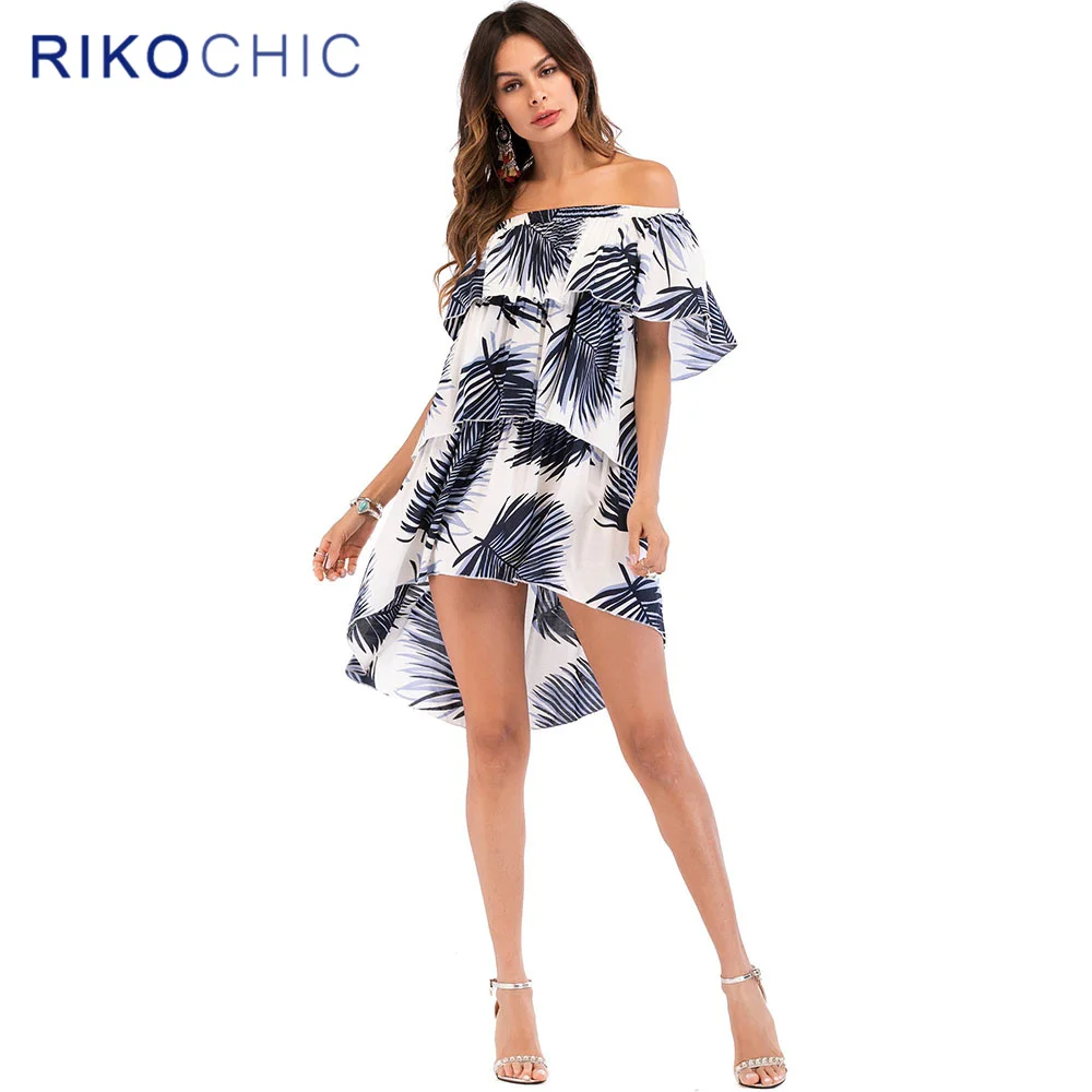 Rikochic летние платья Boho Стиль Розовое платье Для женщин открытыми плечами и